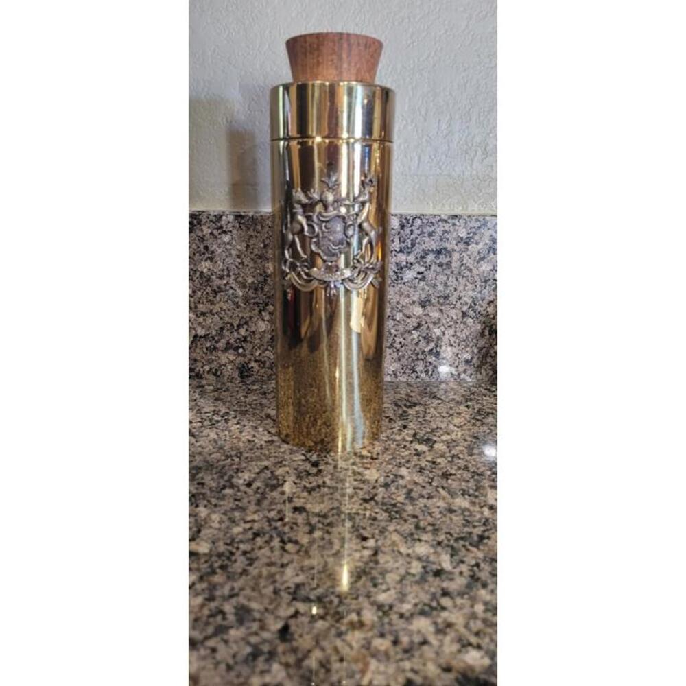 Tommi Parzinger Brass Walnut Hollywood Regency Italian Mixer Vintage 1970s